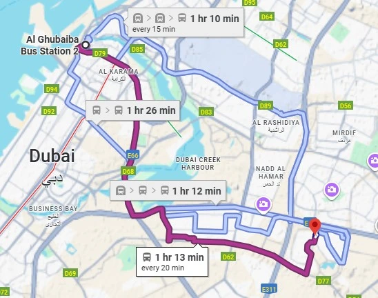 X23 Bus Route map