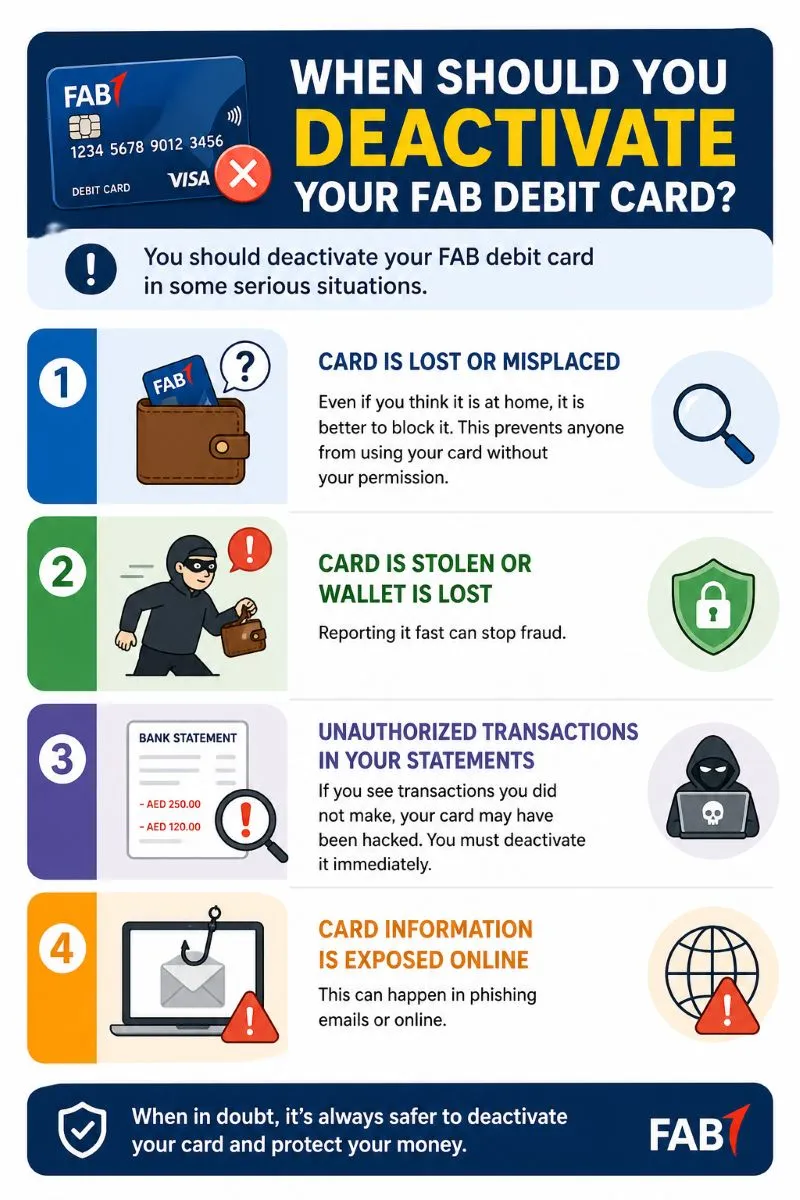 Deactivate Your FAB Debit Card
