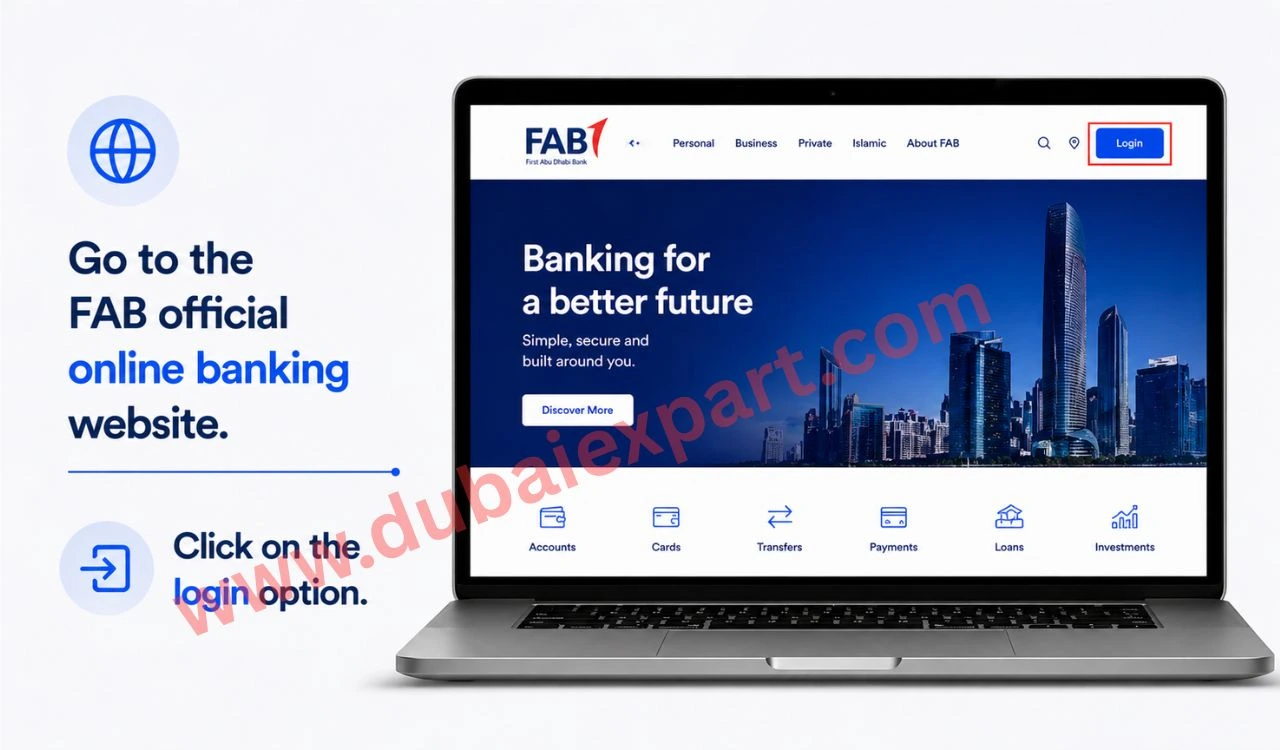 FAB official online banking website.