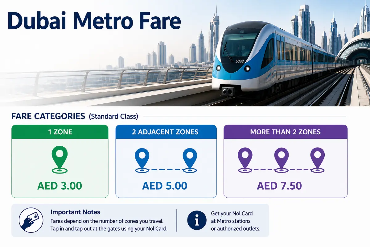 Dubai metro fares
