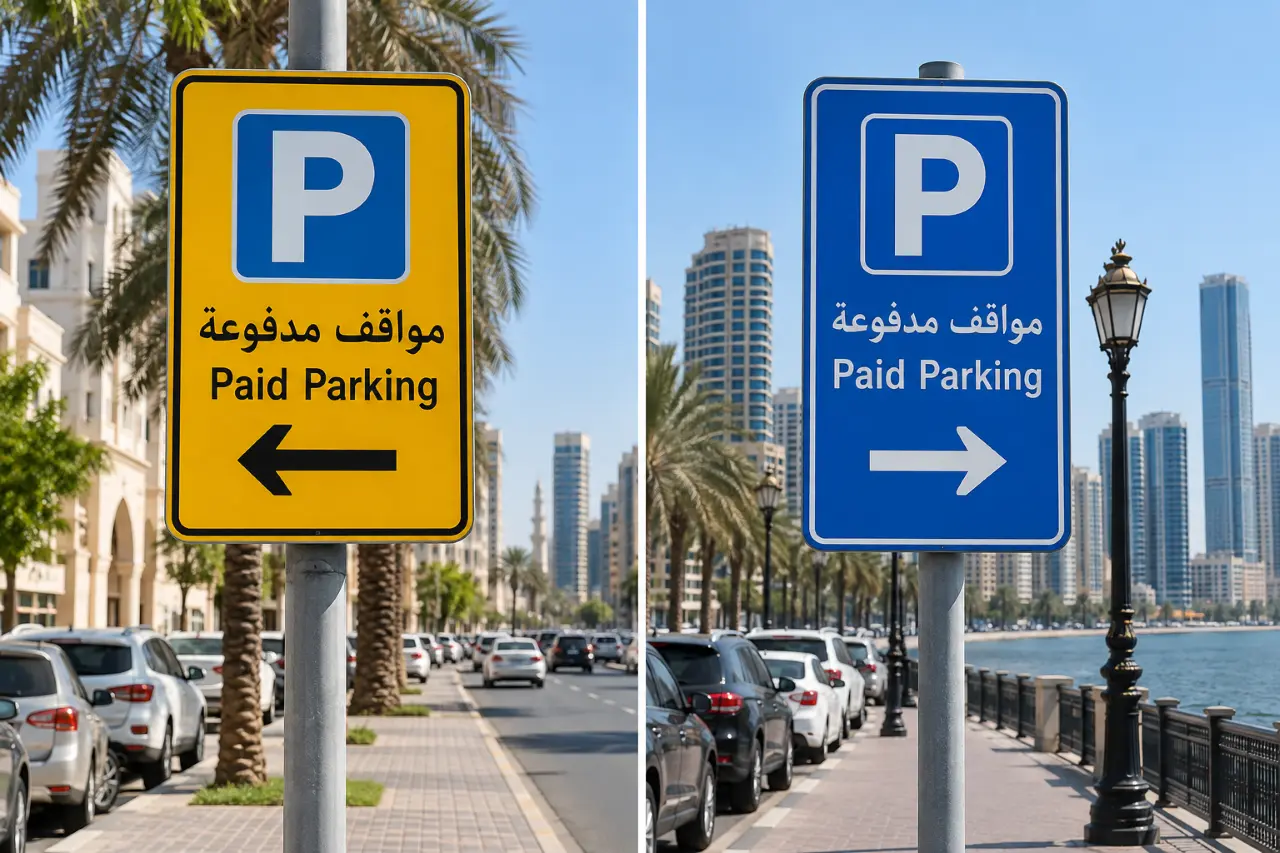 Sharjah Parking Zone sign boards