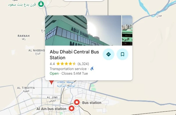 Abu Dhabi Central Bus Station location