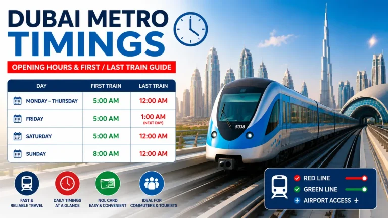 Dubai Metro timings